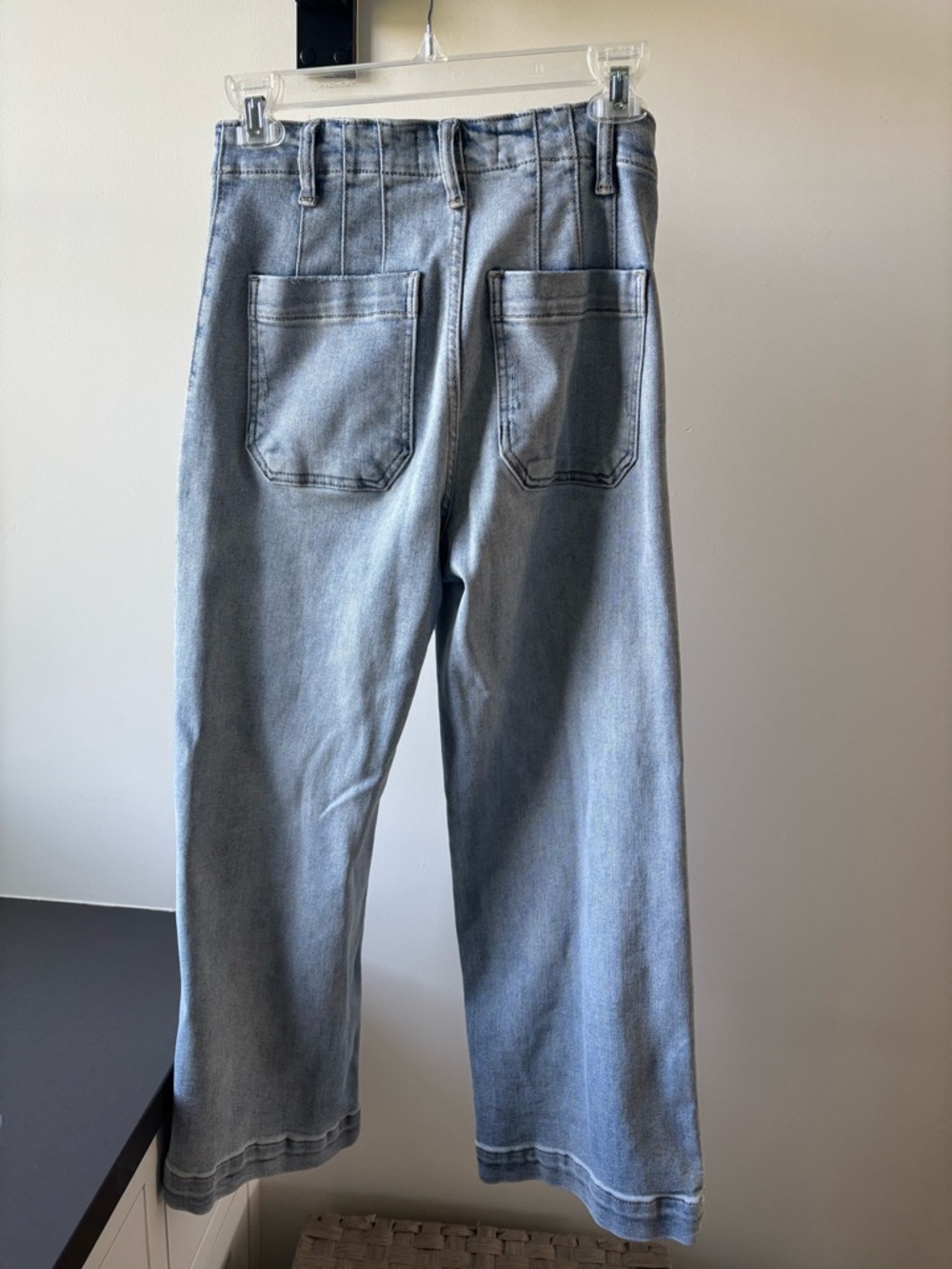 Risen Jeans by Social Threads. Women’s ,Light Blue Denim cropped wide leg. - Picture 2 of 6